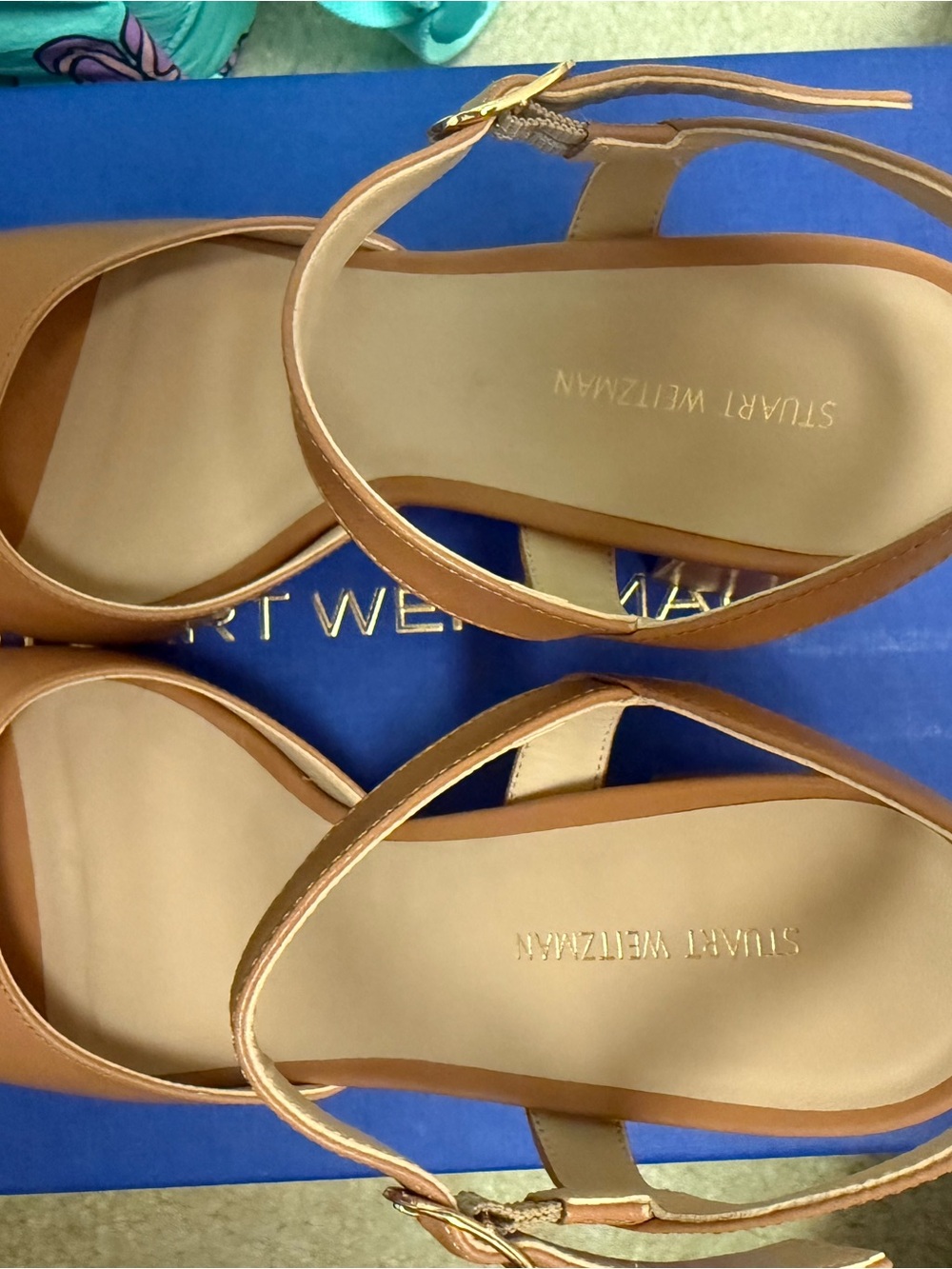 Stuart Weitzman Brown Leather Slingback Sandals